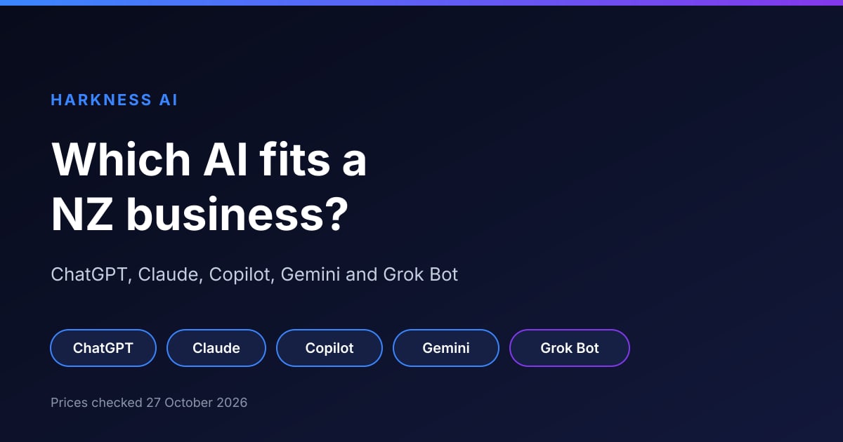 ChatGPT, Claude, Copilot, Gemini or Grok Bot: Which One for a NZ Business