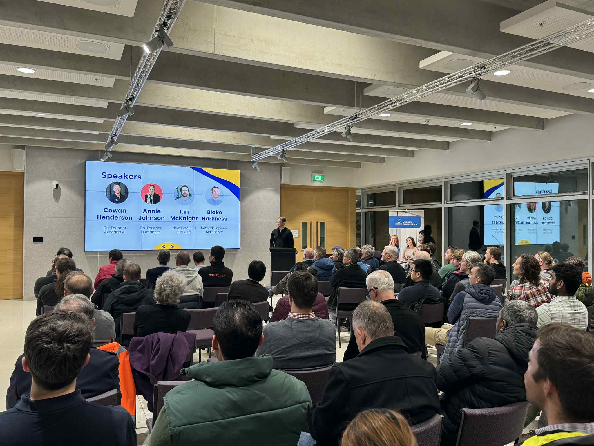 Blake Harkness speaking at Engineering New Zealand